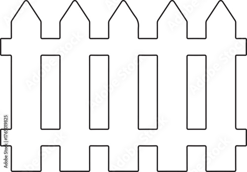 Simple Fence Line Art Icon Minimalist Farm and Garden Border Symbol Vector Illustration