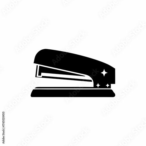Black stapler office supply icon for business