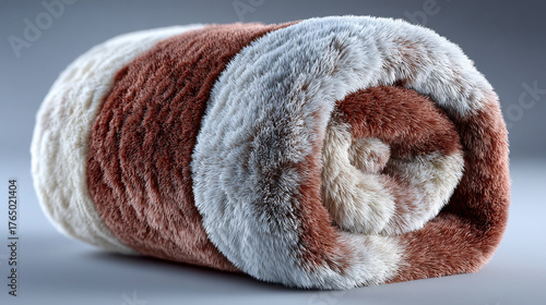 Textured blanket rolled up close