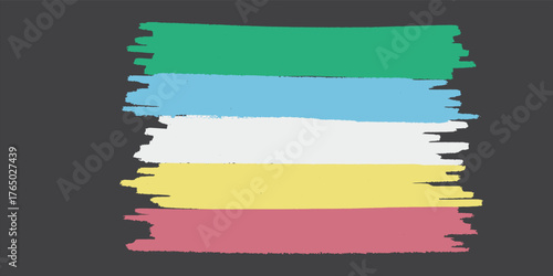 Disability pride flag. Color stripes representing a form of impairment. Colorful Wavy Abstract Background