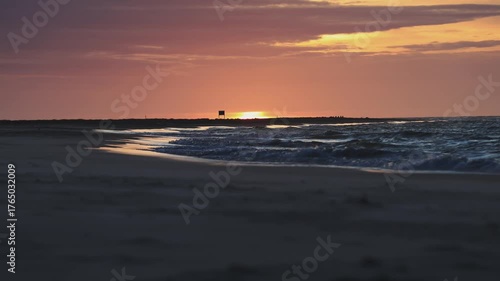 Golden sunset light bathes the northern Danish coast