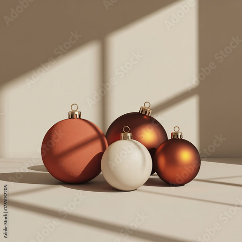 Terracotta Cream Christmas Ornaments | Modern Minimalist Baubles