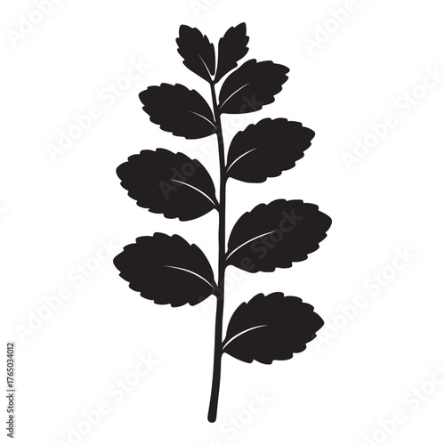 Mint Leaf Silhouette Icon – Organic Flavor & Wellness Design