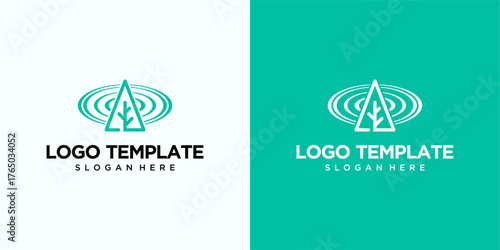 Minimalist Tree Logo with Concentric Rings