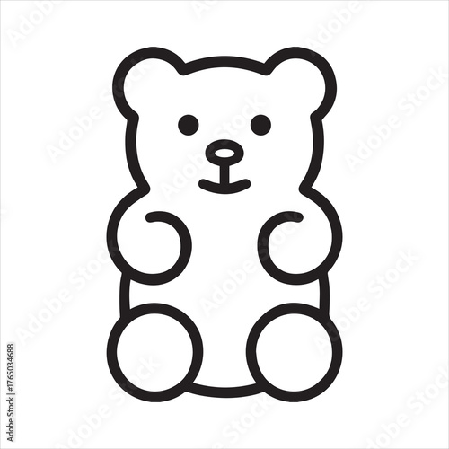 Minimalist gummy bear outline icon