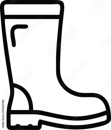 Wellington boot vector illustration single rubber farming footwear icon