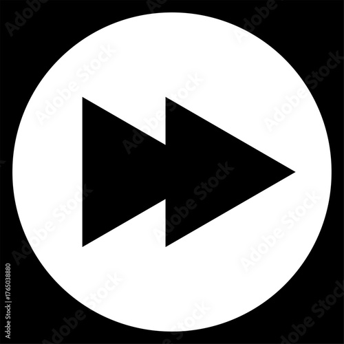 Free Download Fast Forward Button Icon – Double Right Arrow Media Control Symbol in Black and White - GFXLoad