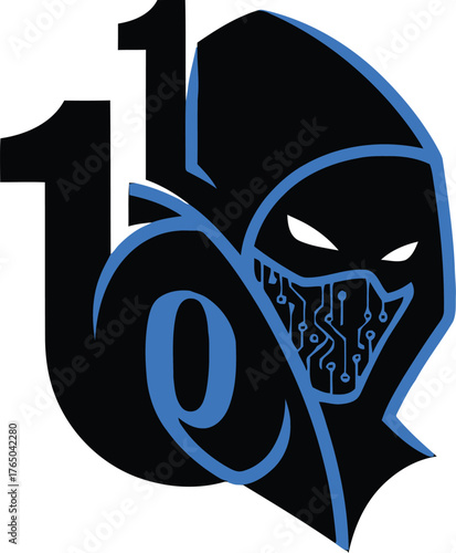 Mysterious assassin silhouette emblem a striking digital illustration showcasing a hidden figure and symbolism perfect for gaming brand identity design and more vector Game logo