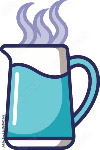 Steaming milk pitcher vector  , white background