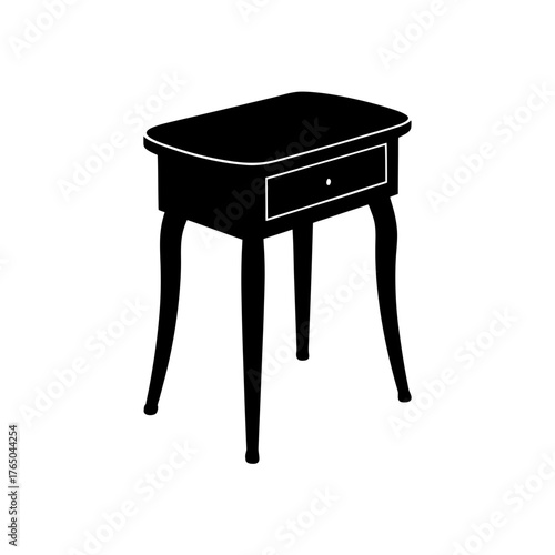 side table icon black silhouette vector illustration on transparent background