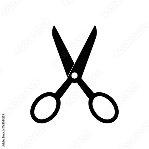 scissors icon black silhouette vector illustration on transparent background