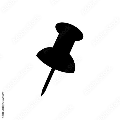 thumbtack icon black silhouette vector illustration on transparent background