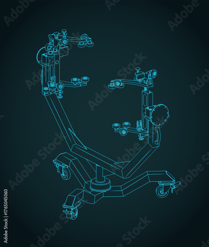 Aircraft maintenance cradle trolley blueprint