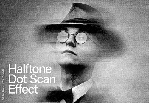 Halftone Pattern Scan Dot Photo Effect