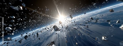 Asteroid Field and Cosmic Debris Orbiting a Bright Star in Deep Space