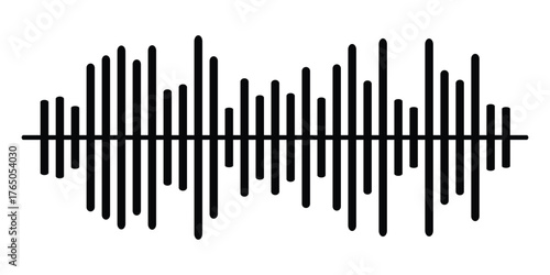 Podcast sound wave patterns with gradient waveform for audio broadcasting and streaming. Vibrant frequency bars from yellow through pink to purple display rhythm dynamics for media players
