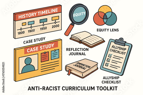 Anti-racist curriculum toolkit with history timeline and allyship resources