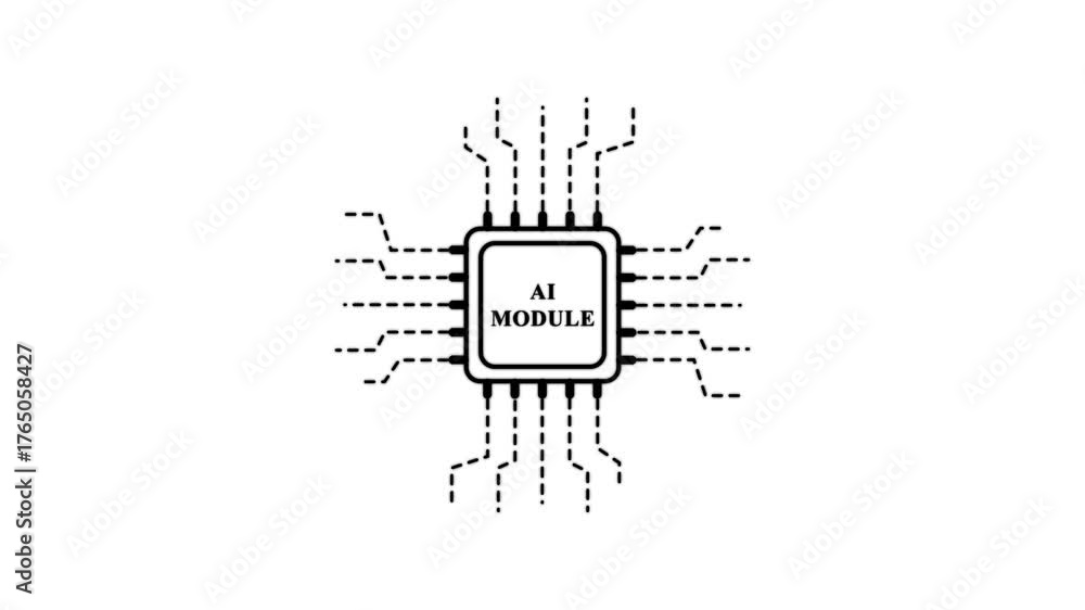 Ia Module Icon AI Module Chip Icon on White Background artificial intelligence ...