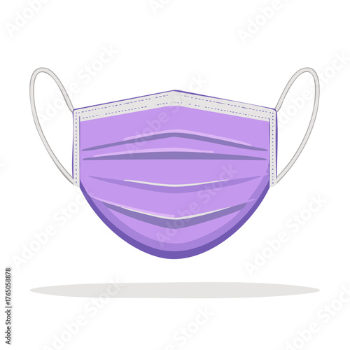 Light Purple Face Mask Protection from Viruses Illustration against White