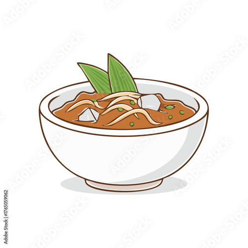 Bowl of Japanese Miso Soup Illustration
