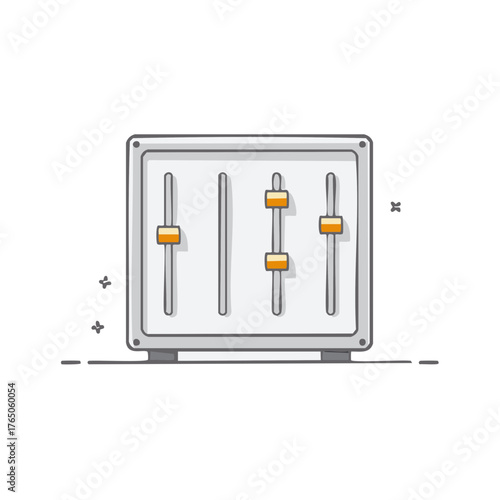 Illustration of a mixer with sliders and a modern design
