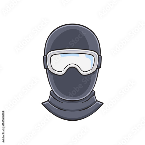 Faceless Figure Wearing Balaclava and Goggles for Protection or Activity