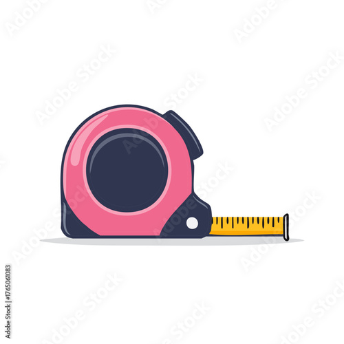 Pink Tape Measure with Yellow Measuring Tape and Metric Units for Carpentry and Construction
