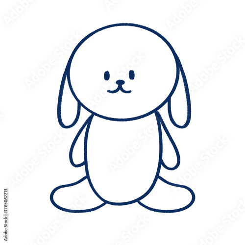 polar bear. rabbit. animal. toy. doll. kid. children. child. blue ink. doodle. blue. drawing.