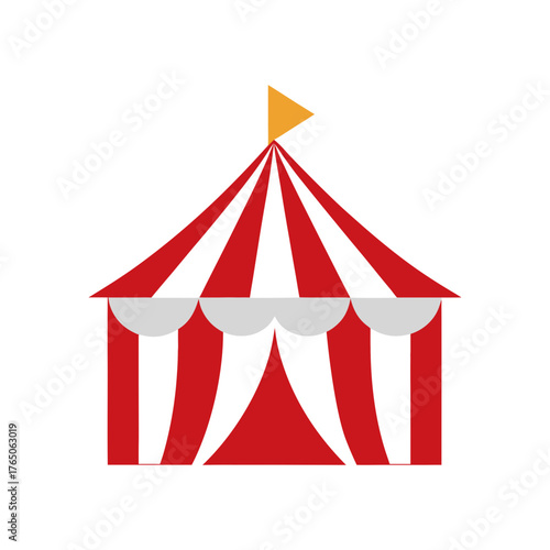 Circus Tent Icon Vector Illustration for Entertainment and Festive Events