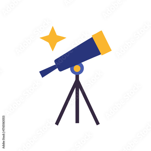 Telescope Star Gazing Icon Vector for Astronomy and Space Exploration