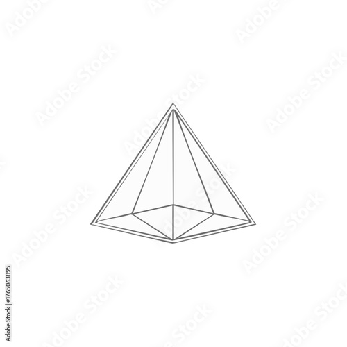 Pyramid Geometric Shape Sketch, Glass Terrarium Interior Decoration