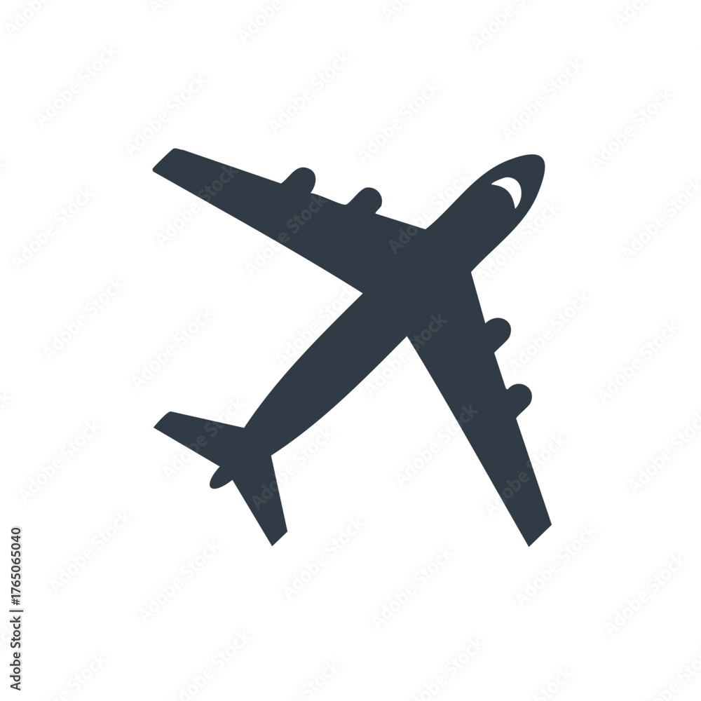 Obraz premium Airline travel icon aircraft design flat style illustration