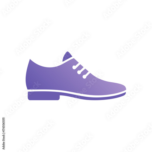 Minimalist purple gradient formal dress shoe vector icon