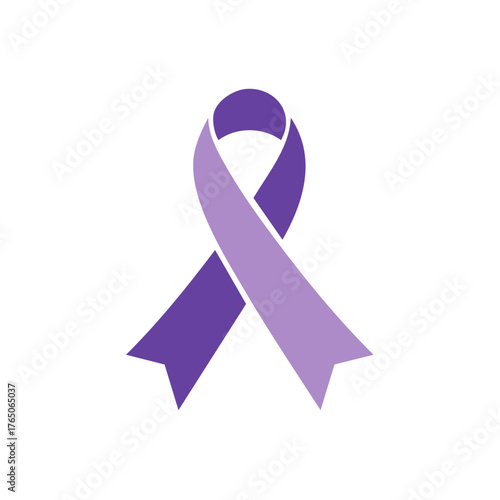 Awareness Ribbon Symbol in Purple Tones, Supporting Various Causes and Health, Graphic Icon