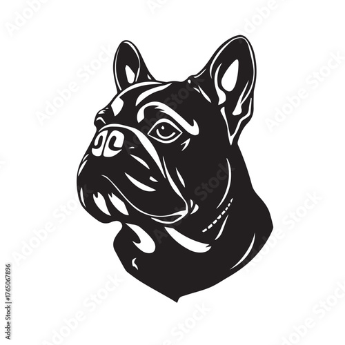 Black dog silhouette on white background. Bold black dog silhouette logo illustration. Dog vector design. 