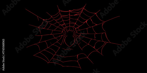 A macro closeup of an arachnid's wet cobweb in the morning nature is a glistening net of dew drops and texture that acts as an intricate trap for an insect