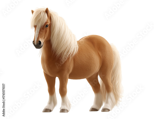 Majestic Shetland Pony isolated on a transparent background