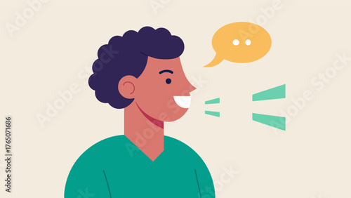 A person with dysarthria a neurological disease that affects speech engaging in speech therapy to improve their articulation and clarity of speech. The the uses exercises that. Vector illustration