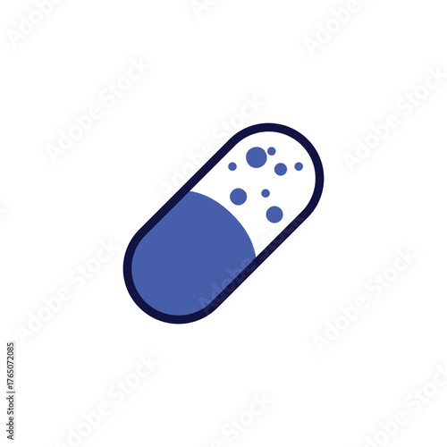 3D vector illustration of a medicine capsule on white background