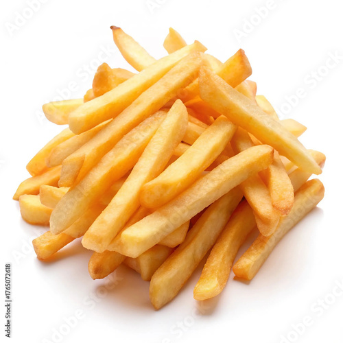 French fries isolated on a white background, showcasing