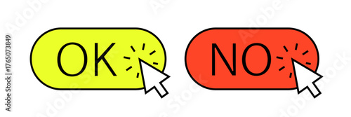 yes no button. yes button. no icon