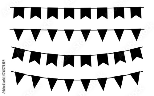 Flag garland vector. Flag Garland silhouette