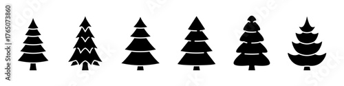 Pine icon. Pine tree silhouette icon