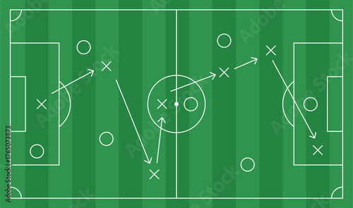 Soccer field strategy. Soccer strategy vector