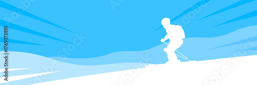 Winter sport banner. Skiing banner