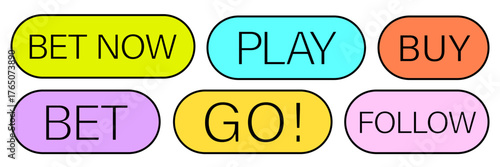bet button. betting button set