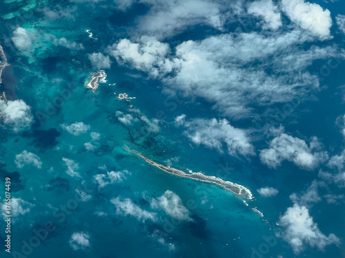 Quadro su tela aerial landscape view of area southeast of Grand Turk Island, a British Overseas