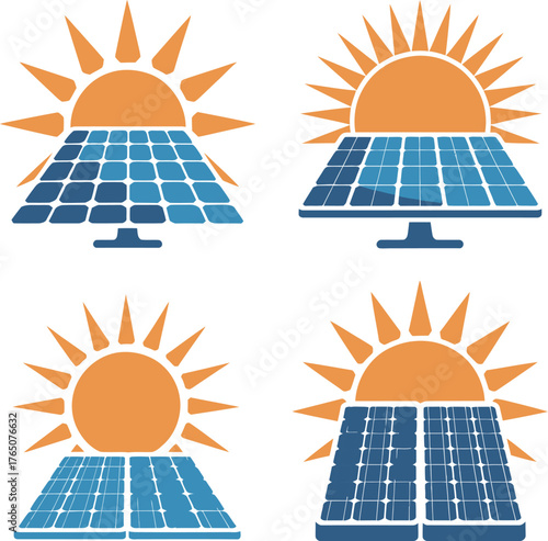 Solar panel installation company logo design for renewable energy and sustainability use