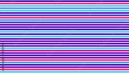 Horizontal color harmony. Repeating stripes of purple, blue, pink, and turquoise create an optical rhythm and visual breath. Vector illustration