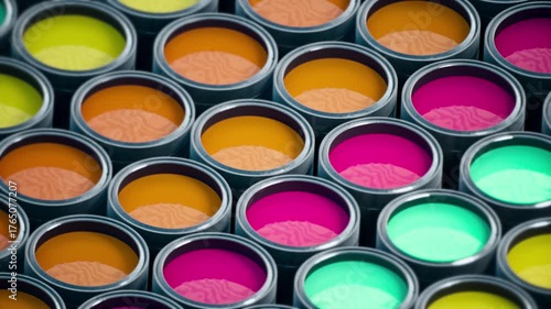 Endless pattern of metal paint box, cylindrical containers